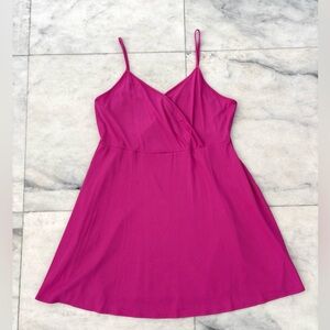 Wild Fable Dress Pink Ribbed Wrap Sleeveless Empire Waist Stretch Women 4X Boho